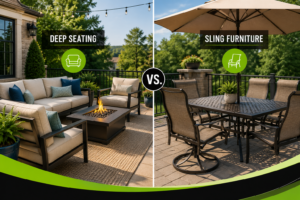 Deep Seating vs. Sling Furniture What's Right for Your NC Patio - GreyFOx Outdoor