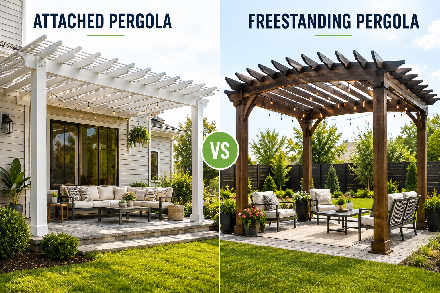Attached vs. Freestanding Pergola Which Is Better for NC Homes