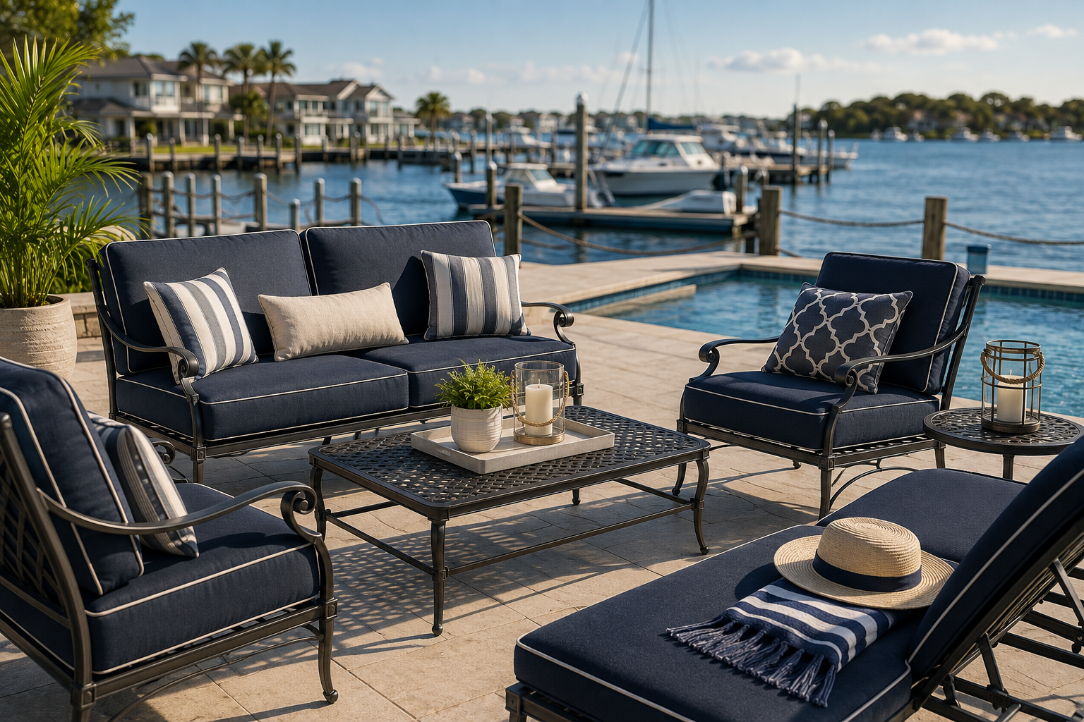 Best Marina Collection Pieces for Waterfront & Poolside Spaces - GreyFox Outdoor